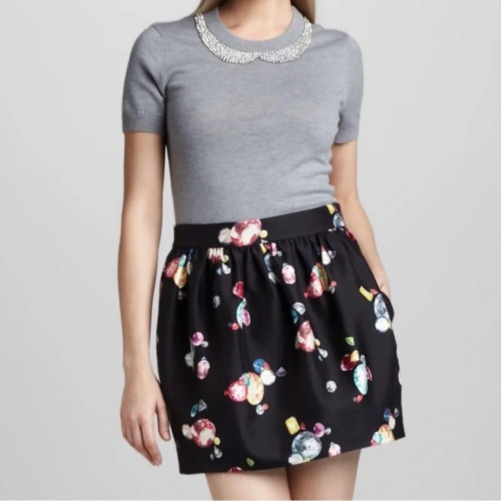 Kate Spade Jewel Mini Skirt Black Multi Colored Size 0